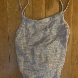 SOLD | pink and blue knit top